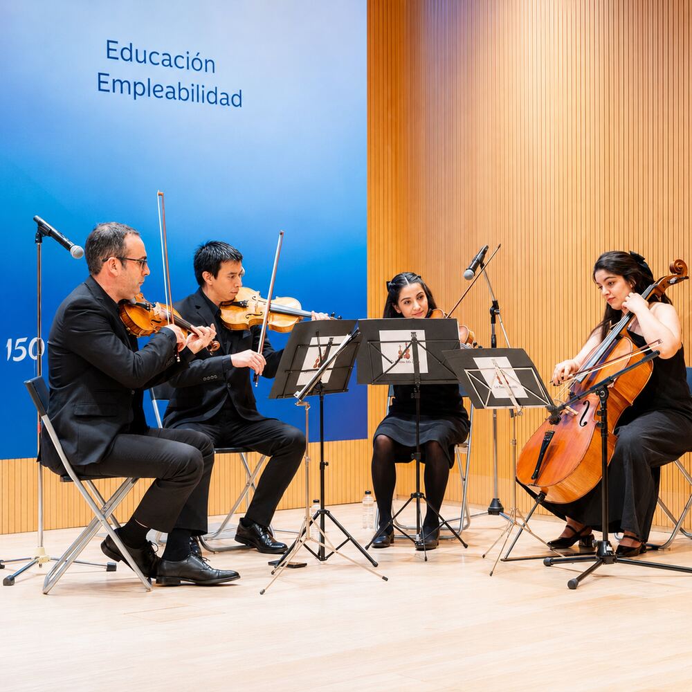 Cuarteto de cuerda en un acto de Fundación Ibercaja